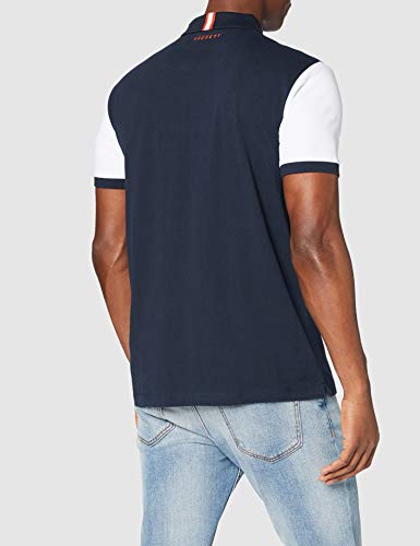 Hackett Amr Contrast Slv Camiseta, Azul (5djnavy/White 5dj), Small para Hombre