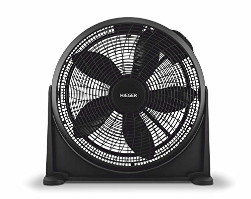 HAEGER HOVER PLUS - Ventilador de Suelo Industrial con diámetro de 50 cm, 3 velocidades, motor alta durabilidad 100% cobre, ajustable verticalmente 180º