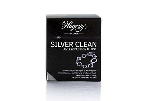 Hagerty - Silver Clean - Limpiador por inmersión de joyas de plata y piezas plateadas - 1 unidad 170 ml - En tan sólo 2 minutos limpia y devuelve el brillo original