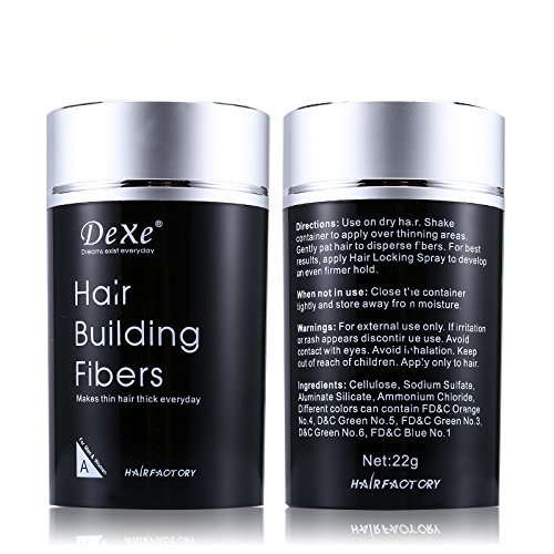 Hair Building Fibers,Fibre Construcción de pelo Fibras de Cabello Naturales,Cabello fino y Escaso para Hombres y Mujeres-Efecto Inmediato (Negro)