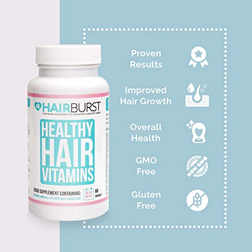 Hairburst ™ Vitaminas para el crecimiento del cabello - Un suministro de un mes - 60 cápsulas - Crecimiento más rápido del cabello y garantía de devolución de dinero!