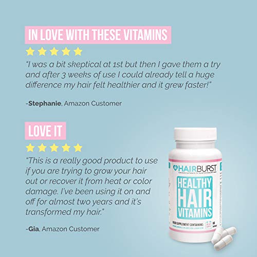Hairburst ™ Vitaminas para el crecimiento del cabello - Un suministro de un mes - 60 cápsulas - Crecimiento más rápido del cabello y garantía de devolución de dinero!