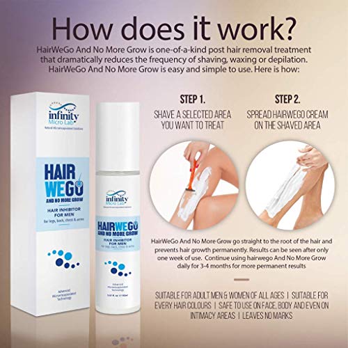 HairWeGo Spray Depilación para Mujeres.Inhibidor Crecimiento Vello para Piernas,Cuerpo y Partes Intimas. Natural,Hidratante,Sin Parabeno.Elimina el Vello Facial de forma Natural 150ml
