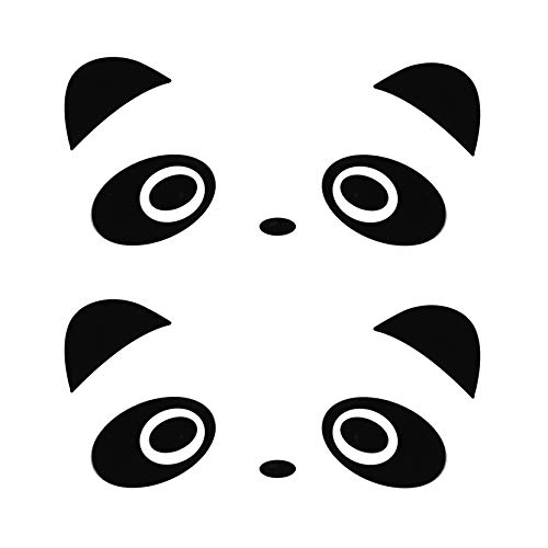HALJIA 2 Piezas Etiqueta engomada del Coche Divertido Panda Eyes Pomo de la Puerta Vinilo Calcomanía Gráficos Bonito Espejo retrovisor para el Coche Dirección Reflectante