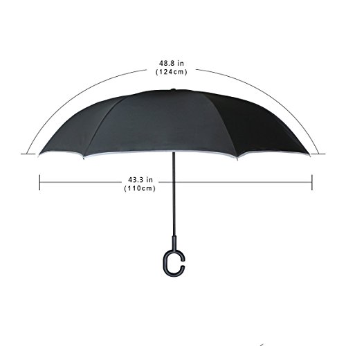 Halloween Cat Witchs Magic Full Moon Nature Reverse Umbrella Windproof with C-Shaped Handle for C-Umbrella Outdoor Umbrella Patio Umbrella