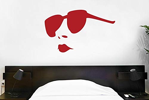 Handaxian Gafas de Sol Modernas Mujer Tatuajes de Pared Labios de Vinilo Pegatinas de Pared Dormitorio de Las niñas Patrón Extraíble Interior Hogar Arte Mural S57 * 92 cm