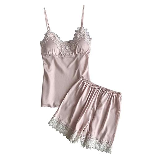 Handaxian Pijamas Ropa Interior para Damas Baby Doll Short Pyjamas 2PC Set Ladies Pyjamas