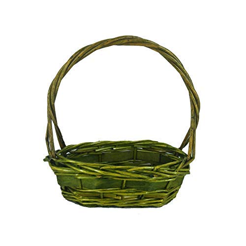 Handicraft Green Palm Designed Oval Shaped Bamboo Basket Set of 3-45 cms x 33 cms x 12 cms