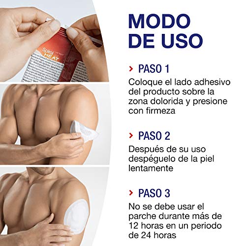 Hansaplast Spiral Heat Parche térmico adaptable, parches de calor para músculos tensos y rígidos, para el alivio del dolor muscular, 1 x 4 parches