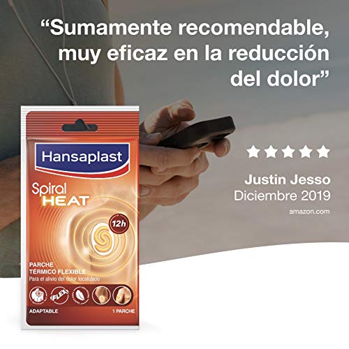 Hansaplast Spiral Heat Parche térmico adaptable, parches de calor para músculos tensos y rígidos, para el alivio del dolor muscular, 1 x 4 parches