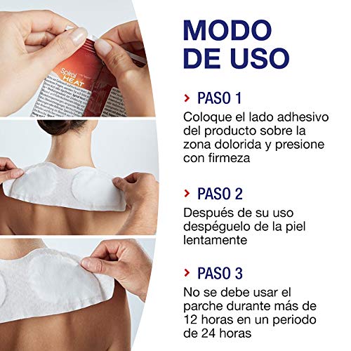 Hansaplast Spiral Heat Parche térmico lumbar y cervical, parches de calor para músculos tensos y rígidos, para el alivio del dolor lumbar, 1 x 3 parches