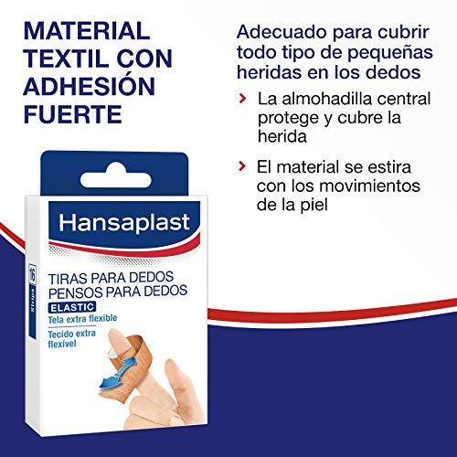 Hansaplast Tiritas para dedos, apósitos adhesivos especiales para las heridas en los dedos, tiritas transpirables y flexibles, 1 x 16 unidades