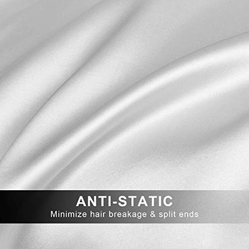 Hansleep Funda Almohada de Satén Sedoso, 50x75 cm 4 Piezas para Pelo Rizado - Microfibra Suave Liso sin Cremallera & Hipoalergénico Antiarrugas, Blanco