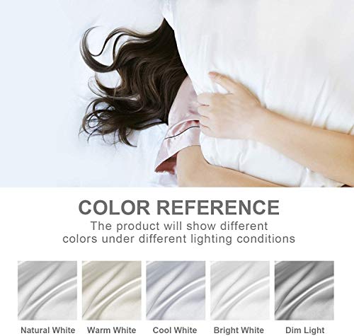 Hansleep Funda Almohada de Satén Sedoso, 50x75 cm 4 Piezas para Pelo Rizado - Microfibra Suave Liso sin Cremallera & Hipoalergénico Antiarrugas, Blanco