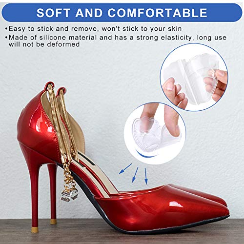Haofy Plantillas de Zapatos con Tacón Alto, Elásticas Almohadillas del Antepié de Gel de Silicona para Alivio del Dolor del Antepié, 2 Piezas Almohadillas para Los Pies Medio plantilla