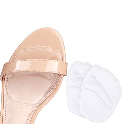 Haofy Plantillas de Zapatos con Tacón Alto, Elásticas Almohadillas del Antepié de Gel de Silicona para Alivio del Dolor del Antepié, 2 Piezas Almohadillas para Los Pies Medio plantilla