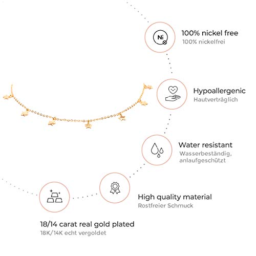 Happiness Boutique Damas Collar de Estrella en Color Oro | Collar Delicado con Colgantes de Estrella Pequeña