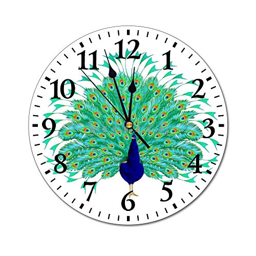 happygoluck1y - Reloj de pared de PVC con diseño de pájaro tropical, diseño de pájaro tropical, silencioso, no hace tickets decorativo para sala de estar, dormitorio y oficina, 30,5 cm
