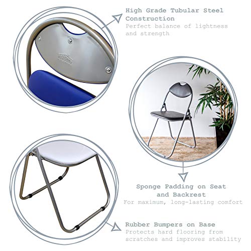 Harbour Housewares Silla de Escritorio Plegable - con Acolchado Negro