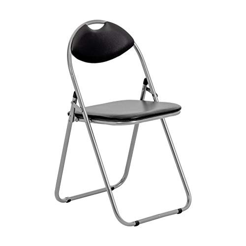Harbour Housewares Silla de Escritorio Plegable - con Acolchado Negro