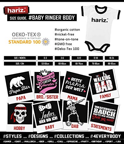 Hariz Baby Body Ringer Jungle León Mono 1 cumpleaños regalo Plus Tarjeta de regalo blanco/rojo 12-18 meses