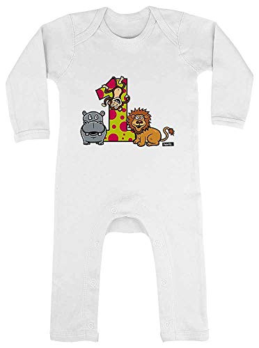 Hariz - Pelele para bebé, diseño de león y mono, 12 - 18 meses, color blanco