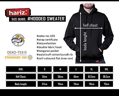 Hariz - Sudadera con capucha para hombre, con cuello de matrosis, disfraz de carnaval, incluye tarjeta de regalo Negro L