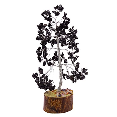 Harmonize  Curación con Cristales de turmalina Negro Árbol de Piedra Gemas Reiki Espiritual Feng Shui Vector de la decoración