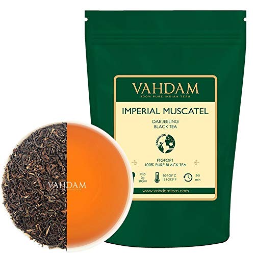 Harvest Second Flush, hojas de té Imperial Muscatel Darjeeling (50 tazas) - Aromático y Rico, segunda cosecha rasante, té Darjeeling 100% puro,producido y enviado directamente de la India,100g