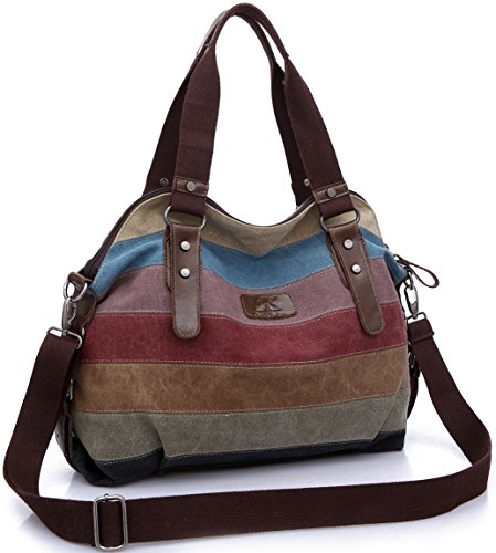 HASAGEI Bolsos Mochila para Mujer de Lona Bolsos de Hombro Mochilas Casual Multicolor