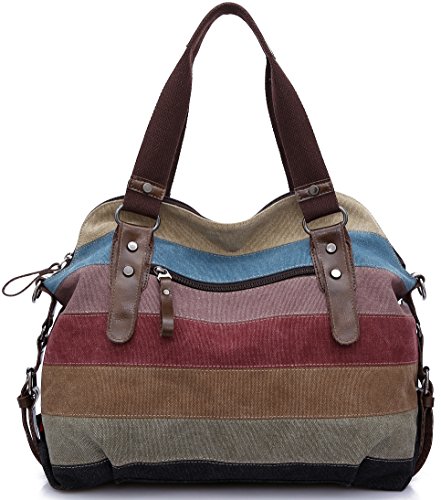 HASAGEI Bolsos Mochila para Mujer de Lona Bolsos de Hombro Mochilas Casual Multicolor