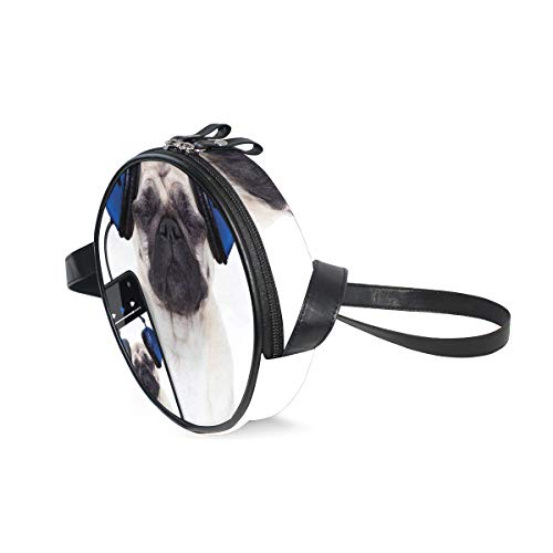 HATESAH Perro escuchando música en el teléfono inteligente Groovy Cool Headphones Animal Funny，Bolso de lona hombro para mujer Bolso de mensajero de lona casual anillo de hombro único