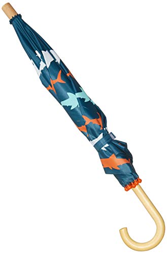 Hatley Printed Umbrellas Paraguas, Azul (Bluegreat White Shark 400), Talla Única para Niños