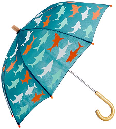 Hatley Printed Umbrellas Paraguas, Azul (Bluegreat White Shark 400), Talla Única para Niños