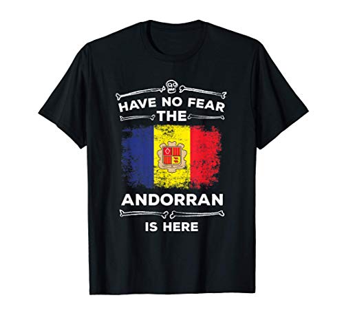 Have No Fear The Andorran Is Here Halloween Andorra Flag Camiseta