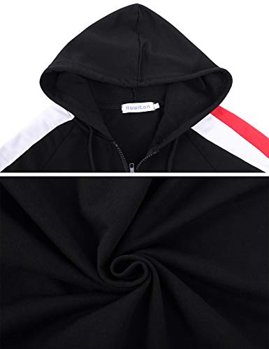 Hawiton Conjunto de chándal para Mujer de algodón Invierno, Conjunto de Sudadera Mujer Larga con Chaqueta y Pantalon para Fitness Jogger Tenis Tallas Grandes 2piezas