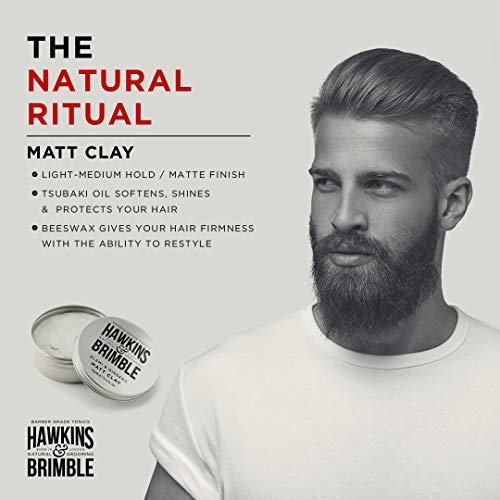 Hawkins & Brimble Matt Clay 100ml – Hombres peinado de pelo no grasoso acabado mate