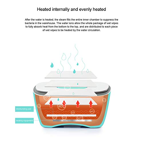HBIAO Calentador De Toallitas, Dispensador eléctrico de Tejidos húmedos para bebés Calefacción Caja de Almacenamiento Calentador Termostato Control de Temperatura Calentador de limpiaparabrisas