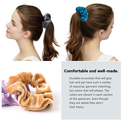 HBselect 50 Gomas Pelo Colores Distintos Coleteros De Terciopelo Suave Coleteros Pelo Mujer Chica Coleteros De Colores Para El Pelo Cola De Caballo