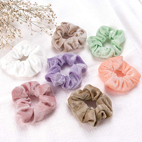 HBselect 50 Gomas Pelo Colores Distintos Coleteros De Terciopelo Suave Coleteros Pelo Mujer Chica Coleteros De Colores Para El Pelo Cola De Caballo