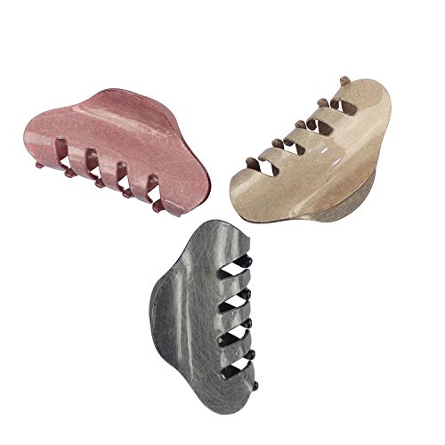 HBselect Lote De 3 Clips Pelo Mujer Acrílico pinzas para el pelo 3 Color Horquilla Para Cola De Caballo