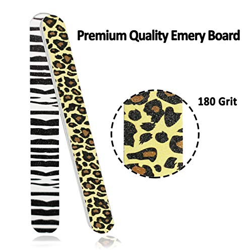 Hbsite Nail Files 10 PCS Manicura profesional Lima de uñas de doble cara Lavable Emery Board Herramienta de pedicura colorida 180