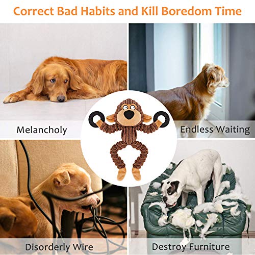 Hcpet Pack de 6 Squeaky Juguetes de Perros, Juguetes con Sonido para Perros - Mono, Dinosaurio, Ganso Salvaje, Conejo, Elefante y Toro