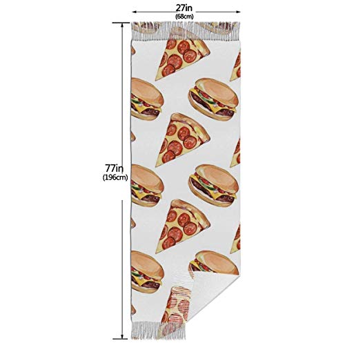 Hdadwy Burger PizzaCubierta de chal de cachemira de imitación-bufanda suave gruesa extra grande