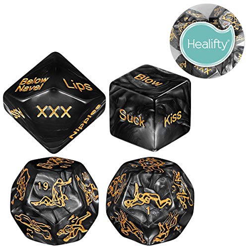 Healifty 4 Piezas Juego de rol romántico Juego de Dados Fiesta de Dados Amante de Dados Regalo de Novedad de Dados para Amante de Luna de Miel Despedida de Soltera