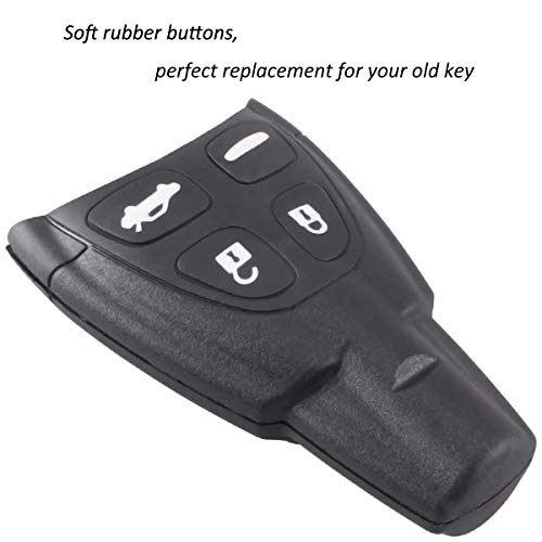 Heart Horse Saab 9 – 3 9 – 5 Reemplazo de Entrada sin Llave Remoto Clave Shell Case 4 Botones, con Hoja