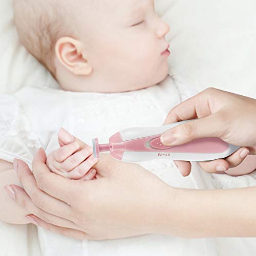 HebyTinco Eléctrico Lima de uñas del bebé Lima de uñas Set, Multifuncional Set de Pedicura para Bebés y Adultos para las uñas, Cuidado, Pulido y Recorte, 6 en 1 Manicura de Seguridad Profesional