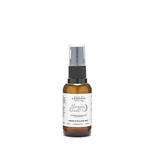Hecho por Coopers Natural Room, Lino y Almohada para dormir Spray con aceites esenciales, lavanda, incienso y manzanilla (30 ml)