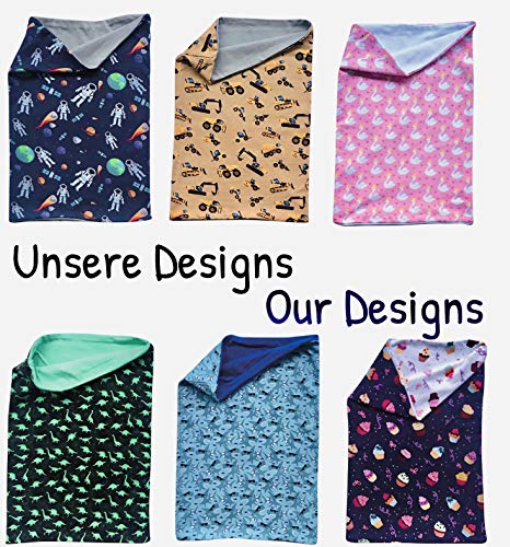 HECKBO Juego de gorro y buff niños | adecuado para primavera, verano, otoño | gorro reversible con dinosaurios | 2 a 7 años | 95% algodón | material elástico suave y fácil de cuidar.