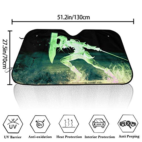 Heefan The L-Egend of Z-Elda - Parasol para parabrisas delantero de coche, plegable, 27,5 x 51 pulgadas